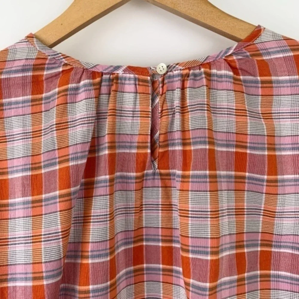 NWT Madewell Shirred Neck Boxy Top June Hero Plaid Size Small - Picture 9 of 14
